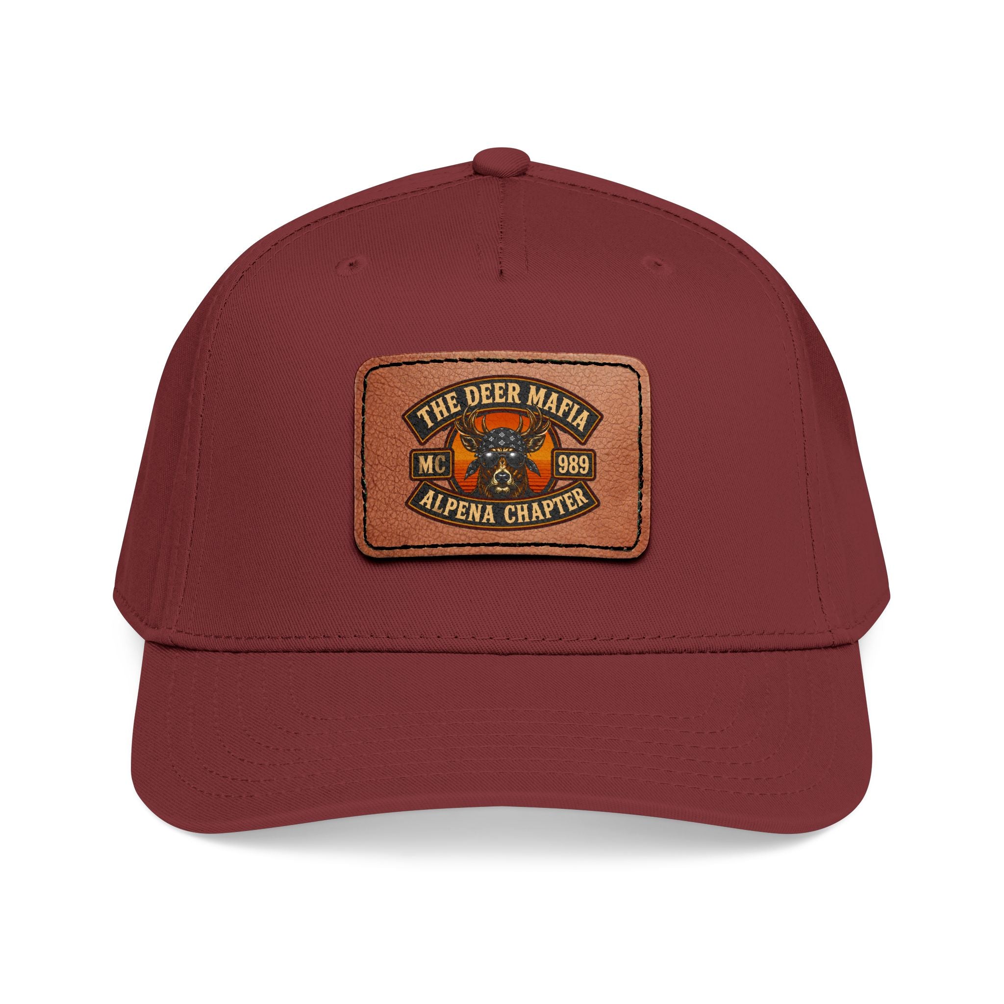 Leather Patch Baseball Cap – 'The Deer Mafia' Alpena Chapter