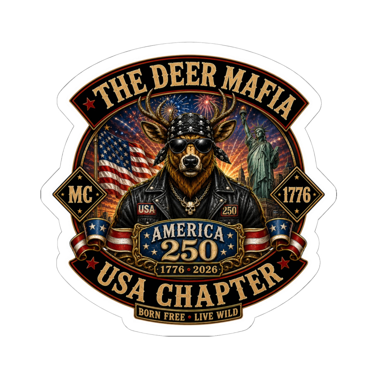 Deer Mafia USA-250 Kiss-Cut Stickers