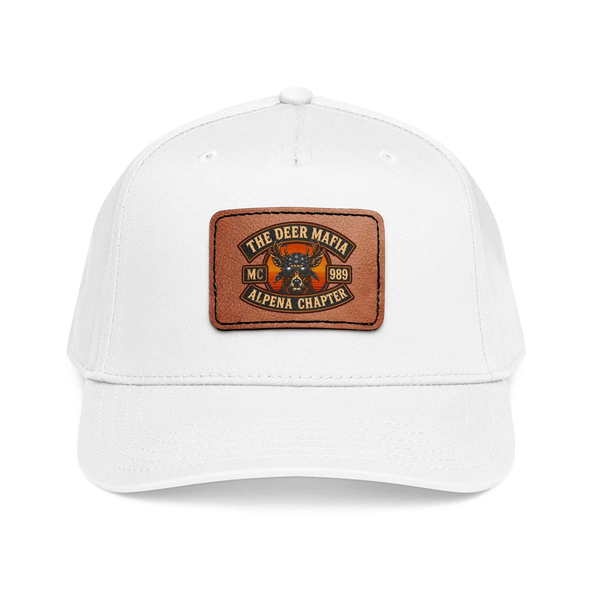 Leather Patch Baseball Cap – 'The Deer Mafia' Alpena Chapter