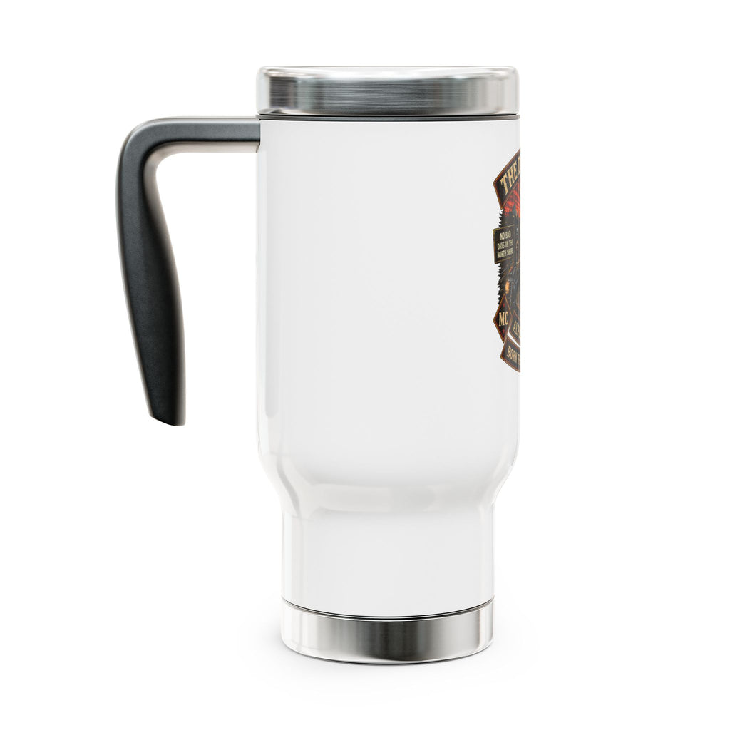 Travel Mug — 'The Deer Mafia' Biker Stainless Steel 14oz Travel Mug with Handle